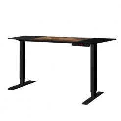 47.24 in. Rectangular Black Wood Height Adjustable Electric Standing Desk with Steel Frame and Muting Dual Motor by Kahomvis