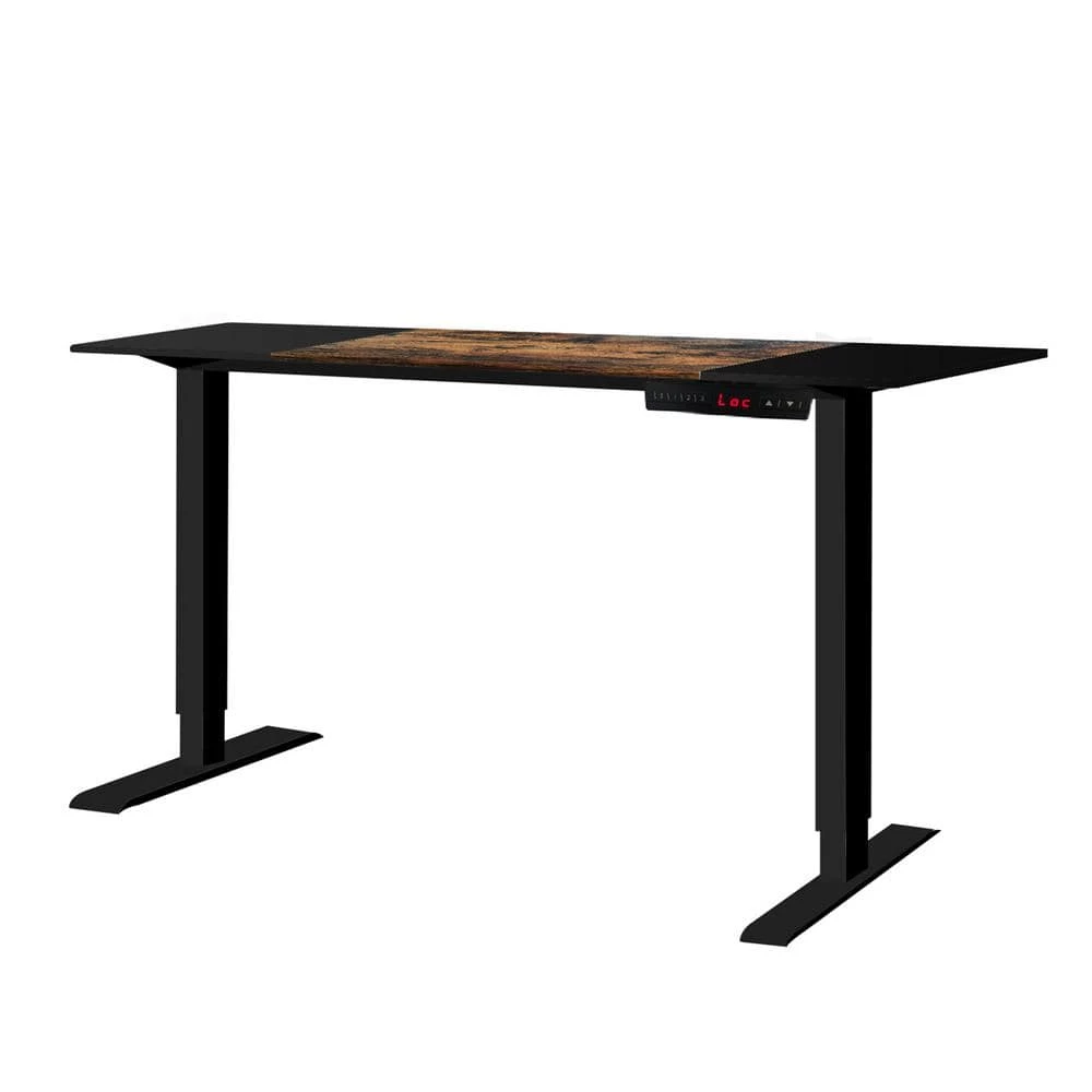 47.24 in. Rectangular Black Wood Height Adjustable Electric Standing Desk with Steel Frame and Muting Dual Motor by Kahomvis 1 47.24 in. Rectangular Black Wood Height Adjustable Electric Standing Desk with Steel Frame and Muting Dual Motor by Kahomvis