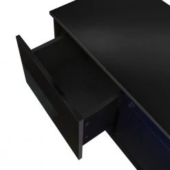 47 in. Black TV Stand with 2-Drawers Fits TV's up to 55 in. with LED Lights by Kahomvis -Kahomvis Sales Store black kahomvis tv stands js lkw33 498 4f 1000