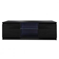 47 in. Black TV Stand with 2-Drawers Fits TV's up to 55 in. with LED Lights by Kahomvis