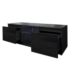 47 in. Black TV Stand with 2-Drawers Fits TV's up to 55 in. with LED Lights by Kahomvis -Kahomvis Sales Store black kahomvis tv stands js lkw33 498 c3 1000