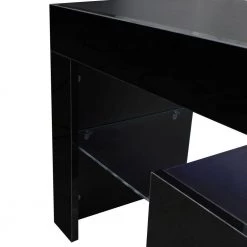 51 in. Black TV Stand Fits TV's up to 55 in. with LED RGB Lights by Kahomvis -Kahomvis Sales Store black kahomvis tv stands js lkw33 870 4f 1000