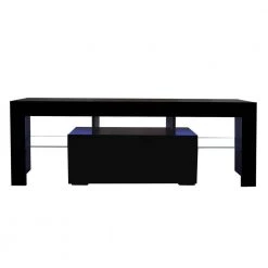 51 in. Black TV Stand Fits TV's up to 55 in. with LED RGB Lights by Kahomvis