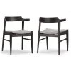 Atlas Retro Modern Black Wood Chair with Curved Back (Set of 2) by Glamour Home