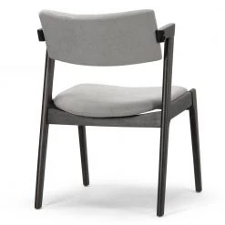 Auden Retro Modern Black Wood Wing Chair with Light Grey Fabric Seat (Set of 2) by Glamour Home -Kahomvis Sales Store black light grey glamour home accent chairs ghdc 1449 44 1000