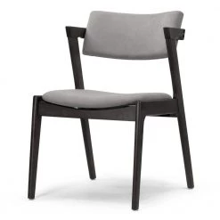 Auden Retro Modern Black Wood Wing Chair with Light Grey Fabric Seat (Set of 2) by Glamour Home -Kahomvis Sales Store black light grey glamour home accent chairs ghdc 1449 4f 1000