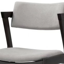 Auden Retro Modern Black Wood Wing Chair with Light Grey Fabric Seat (Set of 2) by Glamour Home -Kahomvis Sales Store black light grey glamour home accent chairs ghdc 1449 76 1000
