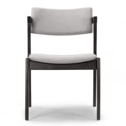 Auden Retro Modern Black Wood Wing Chair with Light Grey Fabric Seat (Set of 2) by Glamour Home -Kahomvis Sales Store black light grey glamour home accent chairs ghdc 1449 c3 1000