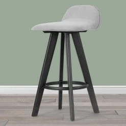 Asta 25.98 in. Black Rubberwood Bar Stool with Low Back Seat Height (Set of 2) by Glamour Home -Kahomvis Sales Store black light grey glamour home bar stools ghstl 1437 31 1000