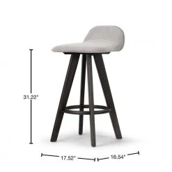 Asta 25.98 in. Black Rubberwood Bar Stool with Low Back Seat Height (Set of 2) by Glamour Home -Kahomvis Sales Store black light grey glamour home bar stools ghstl 1437 40 1000