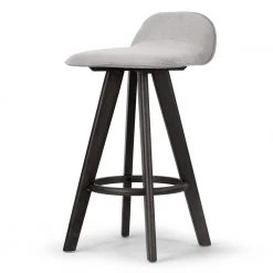 Asta 25.98 in. Black Rubberwood Bar Stool with Low Back Seat Height (Set of 2) by Glamour Home -Kahomvis Sales Store black light grey glamour home bar stools ghstl 1437 4f 1000