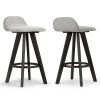 Asta 25.98 in. Black Rubberwood Bar Stool with Low Back Seat Height (Set of 2) by Glamour Home