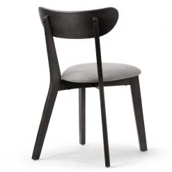 Aspen Black Rubberwood Dining Chair with Upholstered Seat (Set of 2) by Glamour Home -Kahomvis Sales Store black light grey glamour home dining chairs ghdc 1435 44 1000