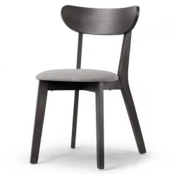 Aspen Black Rubberwood Dining Chair with Upholstered Seat (Set of 2) by Glamour Home -Kahomvis Sales Store black light grey glamour home dining chairs ghdc 1435 4f 1000
