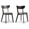 Aspen Black Rubberwood Dining Chair with Upholstered Seat (Set of 2) by Glamour Home
