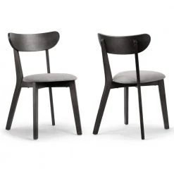 Aspen Black Rubberwood Dining Chair with Upholstered Seat (Set of 2) by Glamour Home