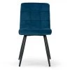 Set of 2 Anika Blue Velvet Dining Chair Side Chair with Stitching and Black Metal Legs by Glamour Home