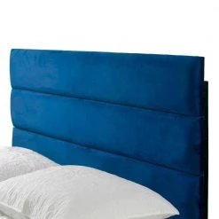 Aris Navy Blue Velvet Queen Bed with Line Stitching Tufting by Glamour Home 7 Aris Navy Blue Velvet Queen Bed with Line Stitching Tufting by Glamour Home -Kahomvis Sales Store blue glamour home panel beds ghub 1378 1f 1000