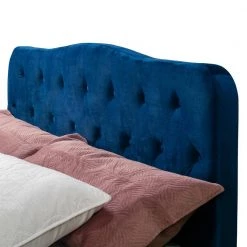 Artan Navy Blue Velvet Queen Bed with Button Tufting by Glamour Home -Kahomvis Sales Store blue glamour home panel beds ghub 1387 4f 1000