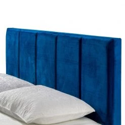 Arty Navy Blue Queen Bed with Line Stitch Tufting by Glamour Home -Kahomvis Sales Store blue glamour home panel beds ghub 1390 1f 1000