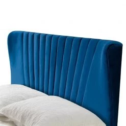 Autumn Navy Blue Velvety Fabric Queen Bed with Decorative Stitching by Glamour Home 11 Autumn Navy Blue Velvety Fabric Queen Bed with Decorative Stitching by Glamour Home -Kahomvis Sales Store blue glamour home panel beds ghub 1536 1f 1000