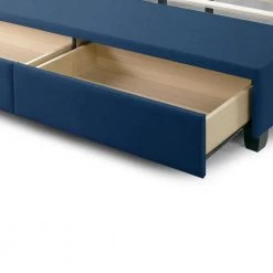 Arnia Navy Blue Queen Bed Captain's Bed with 2-Storage Drawers by Glamour Home -Kahomvis Sales Store blue glamour home platform beds ghub 1384 4f 1000