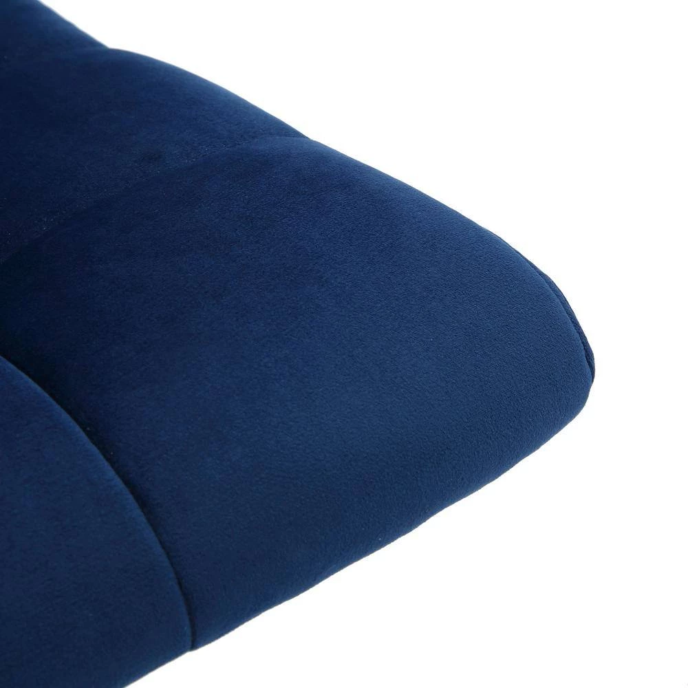 Amali Blue Velvet Upholstered Adjustable Height Swivel Office Chair with Wheel Base by Glamour Home 5 Amali Blue Velvet Upholstered Adjustable Height Swivel Office Chair with Wheel Base by Glamour Home - Image 5