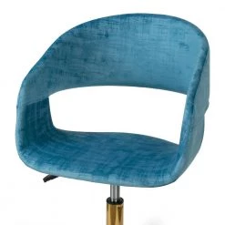 Amani Blue Velvet 17.5 in. Adjustable with Golden Metal Base Height Office Chair by Glamour Home 18 Amani Blue Velvet 17.5 in. Adjustable with Golden Metal Base Height Office Chair by Glamour Home -Kahomvis Sales Store blue golden frame glamour home task chairs ghtsc 1286 76 1000