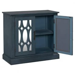 Blue Pine Wood Accent Storage Cabinet with Decorative Mirror Door for Entryway, Bedroom and Living Room by Kahomvis 16 Blue Pine Wood Accent Storage Cabinet with Decorative Mirror Door for Entryway, Bedroom and Living Room by Kahomvis -Kahomvis Sales Store blue kahomvis accent cabinets u lkwf2 26aav 4f 1000