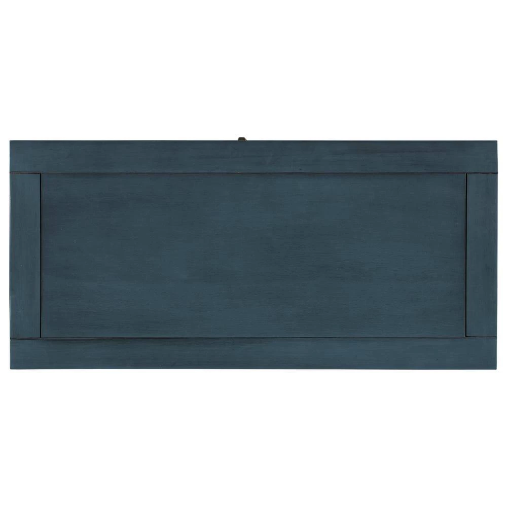 Blue Pine Wood Accent Storage Cabinet with Decorative Mirror Door for Entryway, Bedroom and Living Room by Kahomvis 3 Blue Pine Wood Accent Storage Cabinet with Decorative Mirror Door for Entryway, Bedroom and Living Room by Kahomvis - Image 3