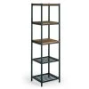 Ailis 57 in. Brown Pine Wood Metal Frame Etagere Bookcase Shelf Media Center by Glamour Home