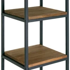 Ailis 57 in. Brown Pine Wood Metal Frame Etagere Bookcase Shelf Media Center by Glamour Home 11 Ailis 57 in. Brown Pine Wood Metal Frame Etagere Bookcase Shelf Media Center by Glamour Home -Kahomvis Sales Store brown black frame glamour home bookcases bookshelves ghdsv 1159 fa 1000