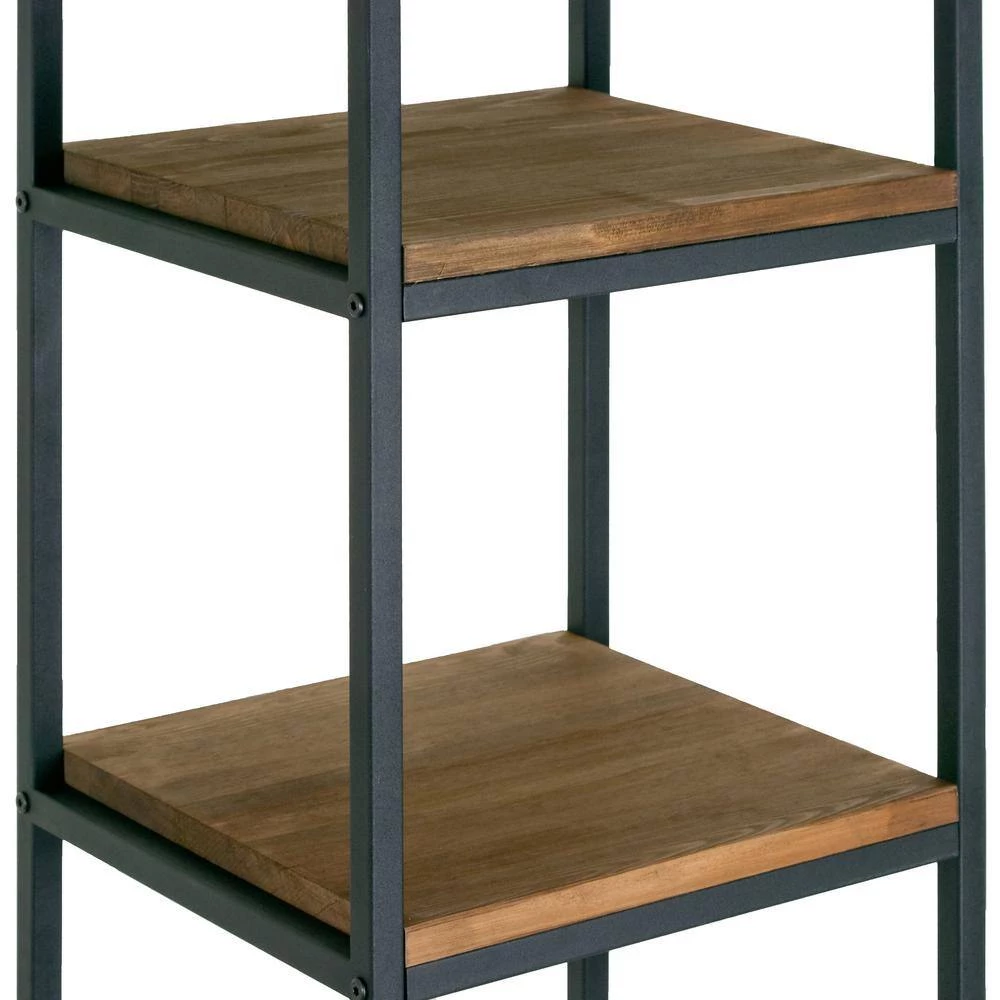 Ailis 57 in. Brown Pine Wood Metal Frame Etagere Bookcase Shelf Media Center by Glamour Home 5 Ailis 57 in. Brown Pine Wood Metal Frame Etagere Bookcase Shelf Media Center by Glamour Home - Image 5
