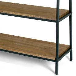 Ailis 71.5 in. Brown Pine Wood Metal Frame Etagere Bookcase 5-shelf Media Tower by Glamour Home -Kahomvis Sales Store brown black frame glamour home bookcases bookshelves ghdsv 1161 44 1000