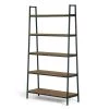 Ailis 71.5 in. Brown Pine Wood Metal Frame Etagere Bookcase 5-shelf Media Tower by Glamour Home