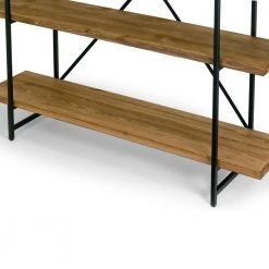 75 in. Brown/Black Metal 4-shelf Etagere Bookcase with Open Back by Glamour Home -Kahomvis Sales Store brown black frame glamour home bookcases bookshelves ghdsv 1162 1f 1000