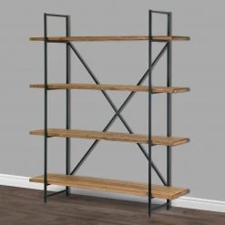 75 in. Brown/Black Metal 4-shelf Etagere Bookcase with Open Back by Glamour Home -Kahomvis Sales Store brown black frame glamour home bookcases bookshelves ghdsv 1162 31 1000