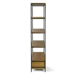 70.75 in. Brown/Black Metal 5-shelf Etagere Bookcase with Drawers by Glamour Home -Kahomvis Sales Store brown black frame glamour home bookcases bookshelves ghdsv 1251 fa 1000