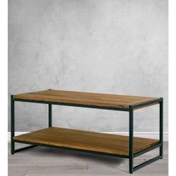 Ailis 40 in. Brown/Black Medium Rectangle Wood Coffee Table by Glamour Home -Kahomvis Sales Store brown black frame glamour home coffee tables ghcft 1160 31 1000