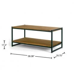 Ailis 40 in. Brown/Black Medium Rectangle Wood Coffee Table by Glamour Home -Kahomvis Sales Store brown black frame glamour home coffee tables ghcft 1160 40 1000