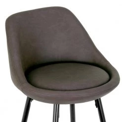 30 in. Aldis Brown Faux Leather Bar Stool with Black Metal Legs and Decorative Zipper (Set of 2) by Glamour Home -Kahomvis Sales Store brown black glamour home bar stools ghstl 1211 76 1000