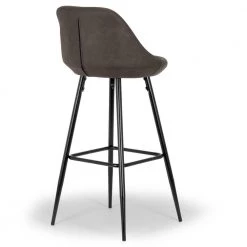 30 in. Aldis Brown Faux Leather Bar Stool with Black Metal Legs and Decorative Zipper (Set of 2) by Glamour Home -Kahomvis Sales Store brown black glamour home bar stools ghstl 1211 fa 1000