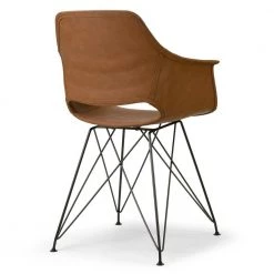 Alora Retro Modern Caramel Brown Arm Chair with Black Steel Legs (Set of 2) by Glamour Home 14 Alora Retro Modern Caramel Brown Arm Chair with Black Steel Legs (Set of 2) by Glamour Home -Kahomvis Sales Store brown glamour home accent chairs ghdc 1252 76 1000