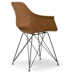 Alora Retro Modern Caramel Brown Arm Chair with Black Steel Legs (Set of 2) by Glamour Home 13 Alora Retro Modern Caramel Brown Arm Chair with Black Steel Legs (Set of 2) by Glamour Home -Kahomvis Sales Store brown glamour home accent chairs ghdc 1252 fa 1000