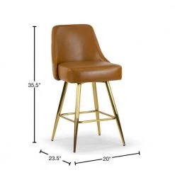 Auren 25.75 in. Light Brown Upholstered Metal Frame Counter Stool with Golden Legs (Set of 2) by Glamour Home 11 Auren 25.75 in. Light Brown Upholstered Metal Frame Counter Stool with Golden Legs (Set of 2) by Glamour Home -Kahomvis Sales Store brown glamour home bar stools ghstl 1507 40 1000