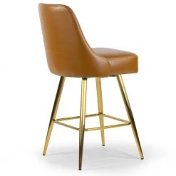 Auren 25.75 in. Light Brown Upholstered Metal Frame Counter Stool with Golden Legs (Set of 2) by Glamour Home 14 Auren 25.75 in. Light Brown Upholstered Metal Frame Counter Stool with Golden Legs (Set of 2) by Glamour Home -Kahomvis Sales Store brown glamour home bar stools ghstl 1507 44 1000