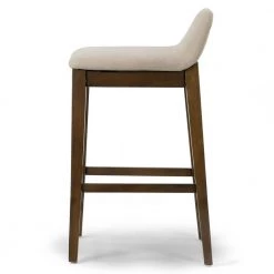 Atia Dark Brown Rubberwood Bar Heigh Barstool with Low Back Fabric Seat (Set of 2) by Glamour Home 10 Atia Dark Brown Rubberwood Bar Heigh Barstool with Low Back Fabric Seat (Set of 2) by Glamour Home -Kahomvis Sales Store brown glamour home bar stools ghstl 1511 1f 1000