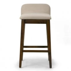 Atia Dark Brown Rubberwood Bar Heigh Barstool with Low Back Fabric Seat (Set of 2) by Glamour Home 9 Atia Dark Brown Rubberwood Bar Heigh Barstool with Low Back Fabric Seat (Set of 2) by Glamour Home -Kahomvis Sales Store brown glamour home bar stools ghstl 1511 c3 1000