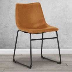 Set of 2 Adan Iron Frame Vintage Cappuccino Brown 17.5 in. Faux Leather Dining Chair by Glamour Home -Kahomvis Sales Store brown glamour home dining chairs ghdc 1265 31 1000