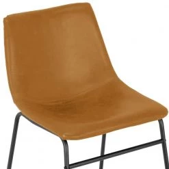 Set of 2 Adan Iron Frame Vintage Cappuccino Brown 17.5 in. Faux Leather Dining Chair by Glamour Home -Kahomvis Sales Store brown glamour home dining chairs ghdc 1265 76 1000